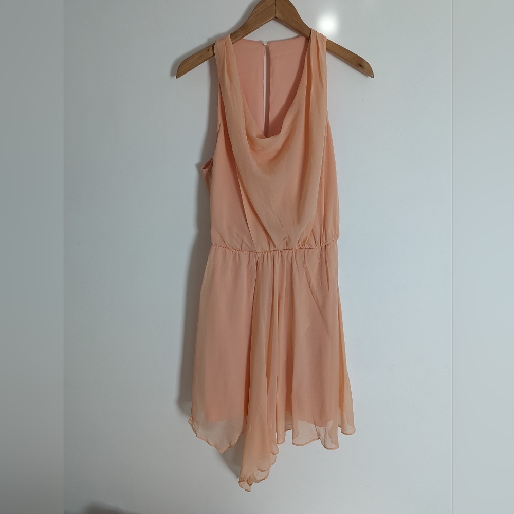 Haute Hippie silk chiffon dress, Size 8, peach